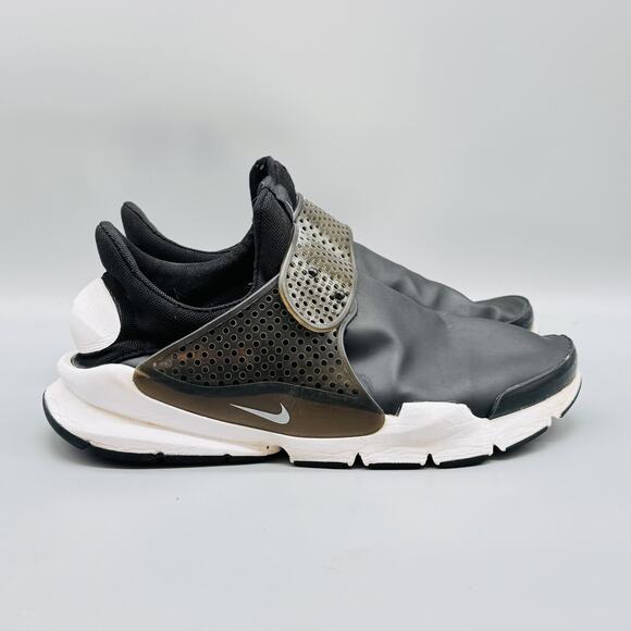 Nike Shoes Mens 10 Black Sock Dart Slip On Perforated Strap Running Sneakers - Picture 1 of 10